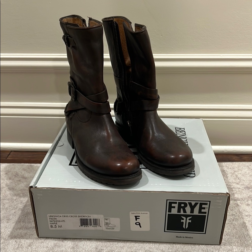 Frye Chocolate Leather Ankle Boots